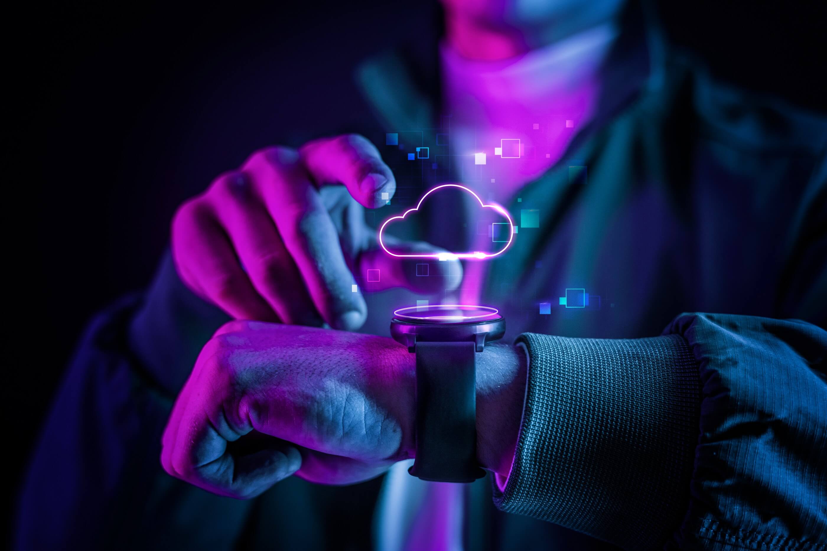 Cloud Technology With Futuristic Hologram Smartwatch (1) (1)